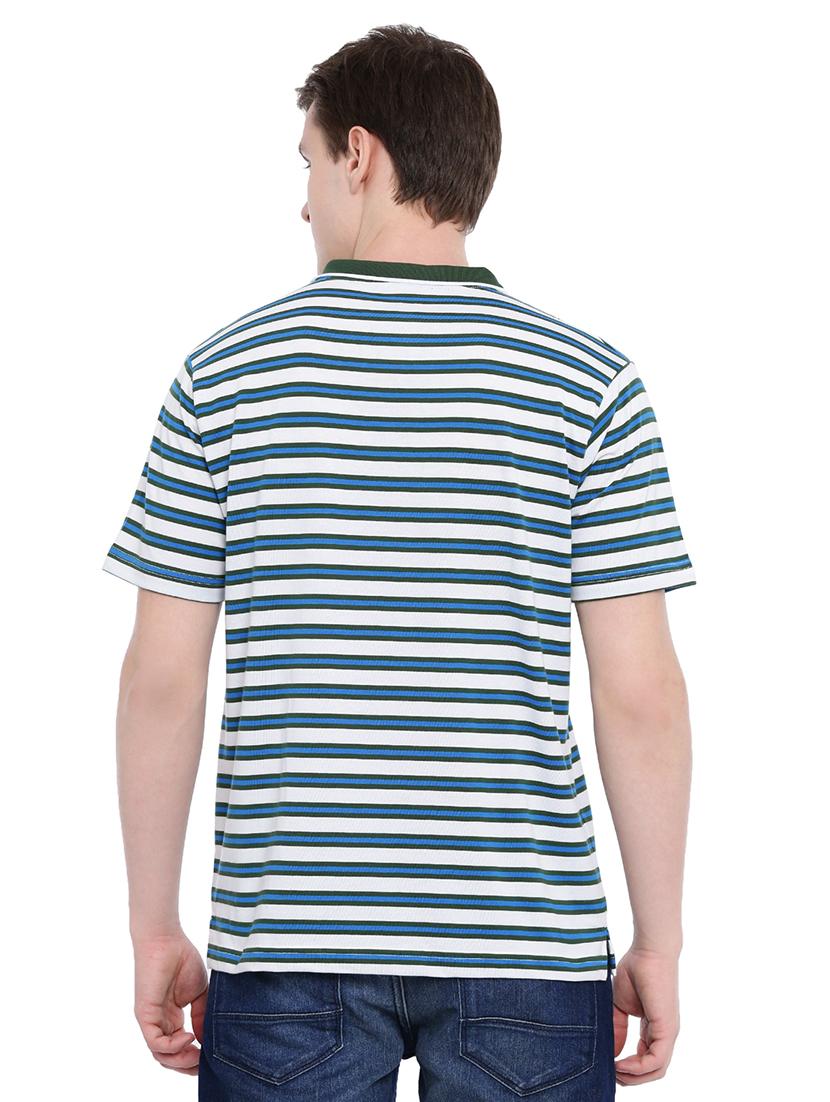 grey color block polo t-shirt - 17420415 - Zoom Image - 3