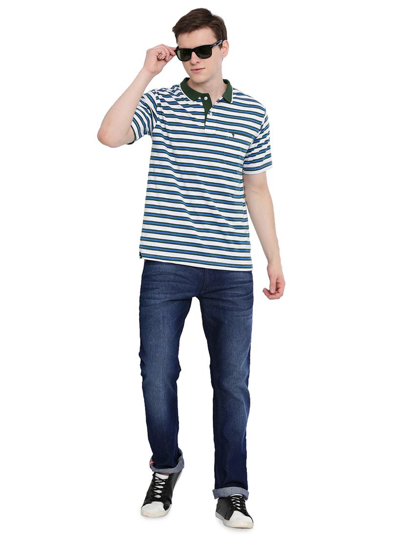grey color block polo t-shirt - 17420415 - Zoom Image - 4