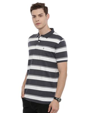 blue striped collared t-shirt - 17420429 - Standard Image - 2