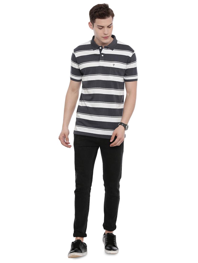 blue striped collared t-shirt - 17420429 - Zoom Image - 4