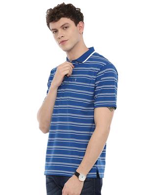 blue striped polo t-shirt - 17420439 - Standard Image - 2