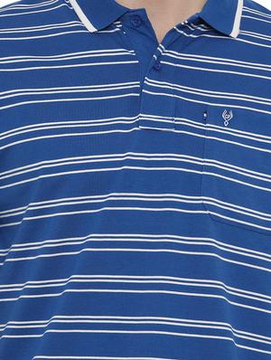 blue striped polo t-shirt - 17420439 - Standard Image - 4