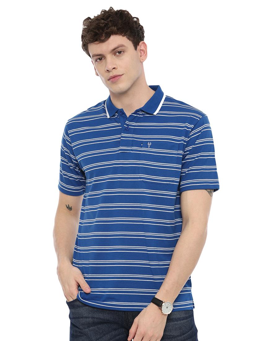 blue striped polo t-shirt - 17420439 - Zoom Image - 1