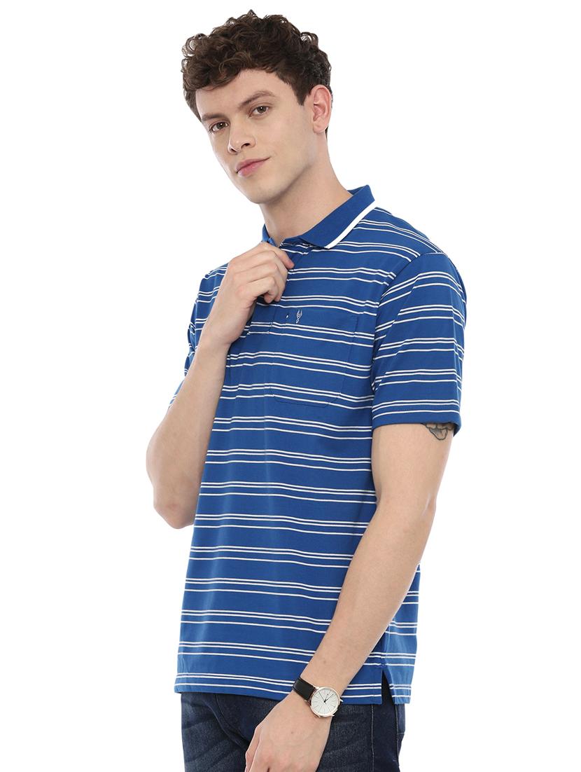 blue striped polo t-shirt - 17420439 - Zoom Image - 2