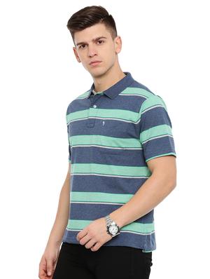 blue striped collared t-shirt - 17420448 - Standard Image - 2