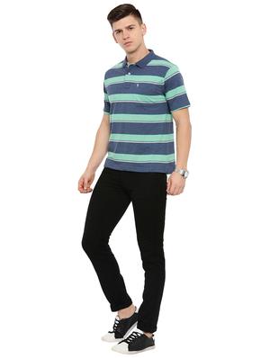 blue striped collared t-shirt - 17420448 - Standard Image - 4
