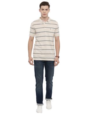cream striped polo t-shirt - 17420502 - Standard Image - 4