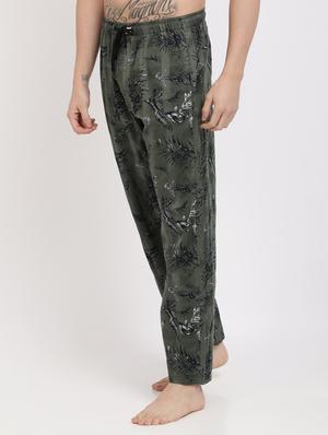 olive green printed pyjama - 17420531 - Standard Image - 2
