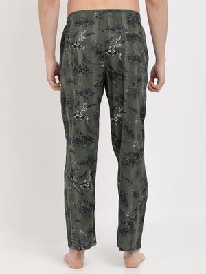 olive green printed pyjama - 17420531 - Standard Image - 3