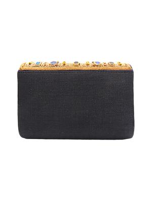 black leatherette box clutch - 17420646 - Standard Image - 2