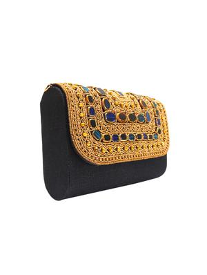 black leatherette box clutch - 17420646 - Standard Image - 4