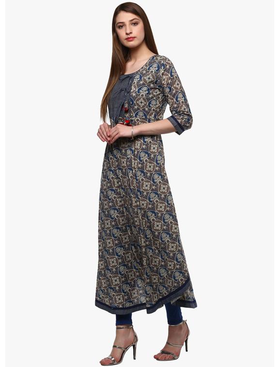 floral anarkali kurta - 17420697 - Zoom Image - 2
