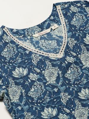 floral flared kurta - 17420701 - Standard Image - 4