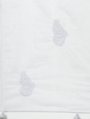 ada hand-embroidered grey chikankari dupatta - 17421175 - Standard Image - 2