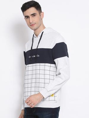 white checkered cut & sew sweatshirt - 17421209 - Standard Image - 2