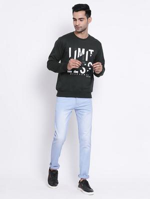 olive green chest print sweatshirt - 17421218 - Standard Image - 4