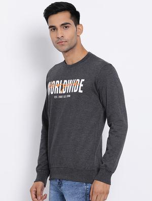 grey chest print sweatshirt - 17421219 - Standard Image - 2