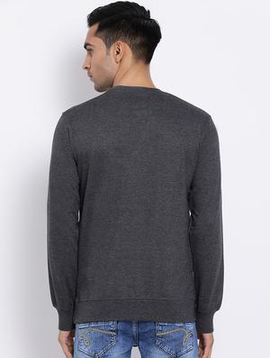 grey chest print sweatshirt - 17421219 - Standard Image - 3