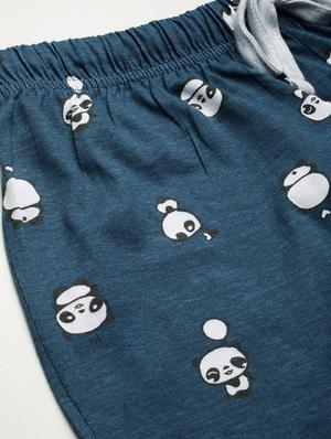 blue cotton shorts set nightwear - 17421637 - Standard Image - 8