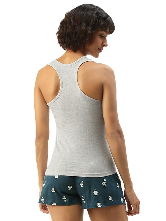 blue cotton shorts set nightwear - 17421637 - Zoom Image - 3