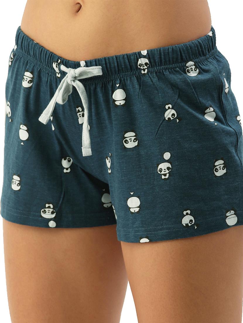 blue cotton shorts set nightwear - 17421637 - Zoom Image - 5