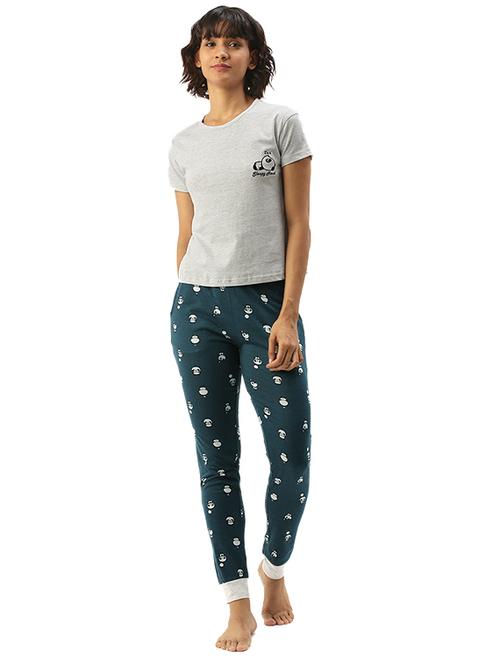 blue cotton pyjama set nightwear - 17421638 - Standard Image - 1