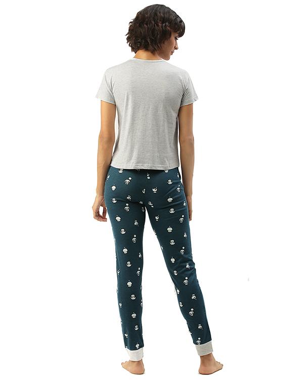 blue cotton pyjama set nightwear - 17421638 - Zoom Image - 3