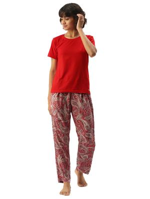 red rayon pajama - 17421648 - Standard Image - 4