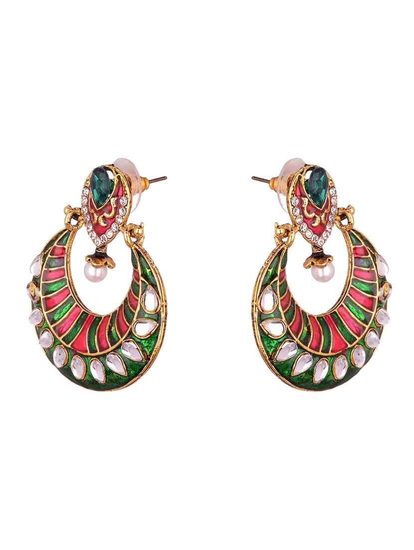multi colored zinc chandballi earring - 17421697 - Zoom Image - 2