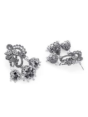 silver zinc jhumka earring - 17421712 - Standard Image - 3