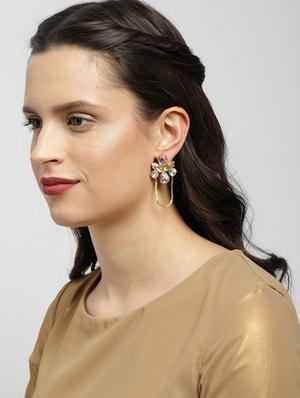gold zinc chandellier earring - 17421714 - Standard Image - 4