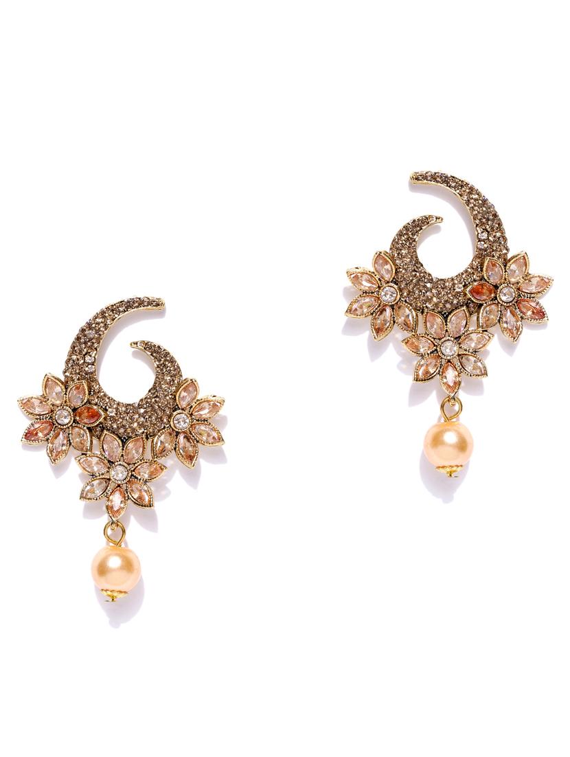 gold zinc chandellier earring - 17421716 - Zoom Image - 1