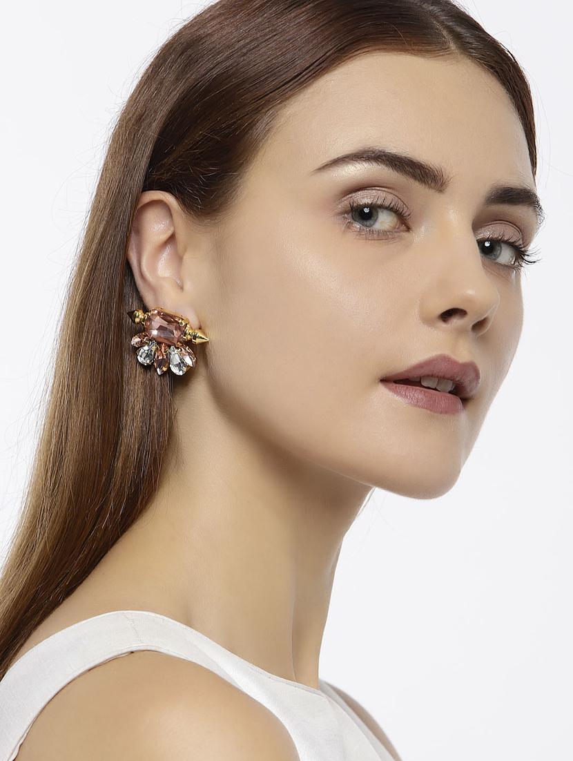 pink zinc studs earring - 17421720 - Zoom Image - 3