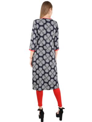 printed straight kurta - 17421754 - Standard Image - 3