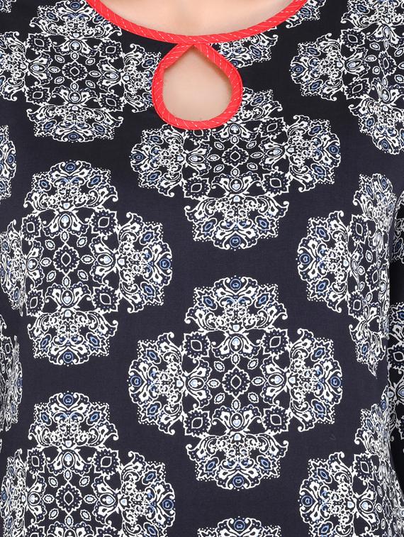 printed straight kurta - 17421754 - Zoom Image - 4