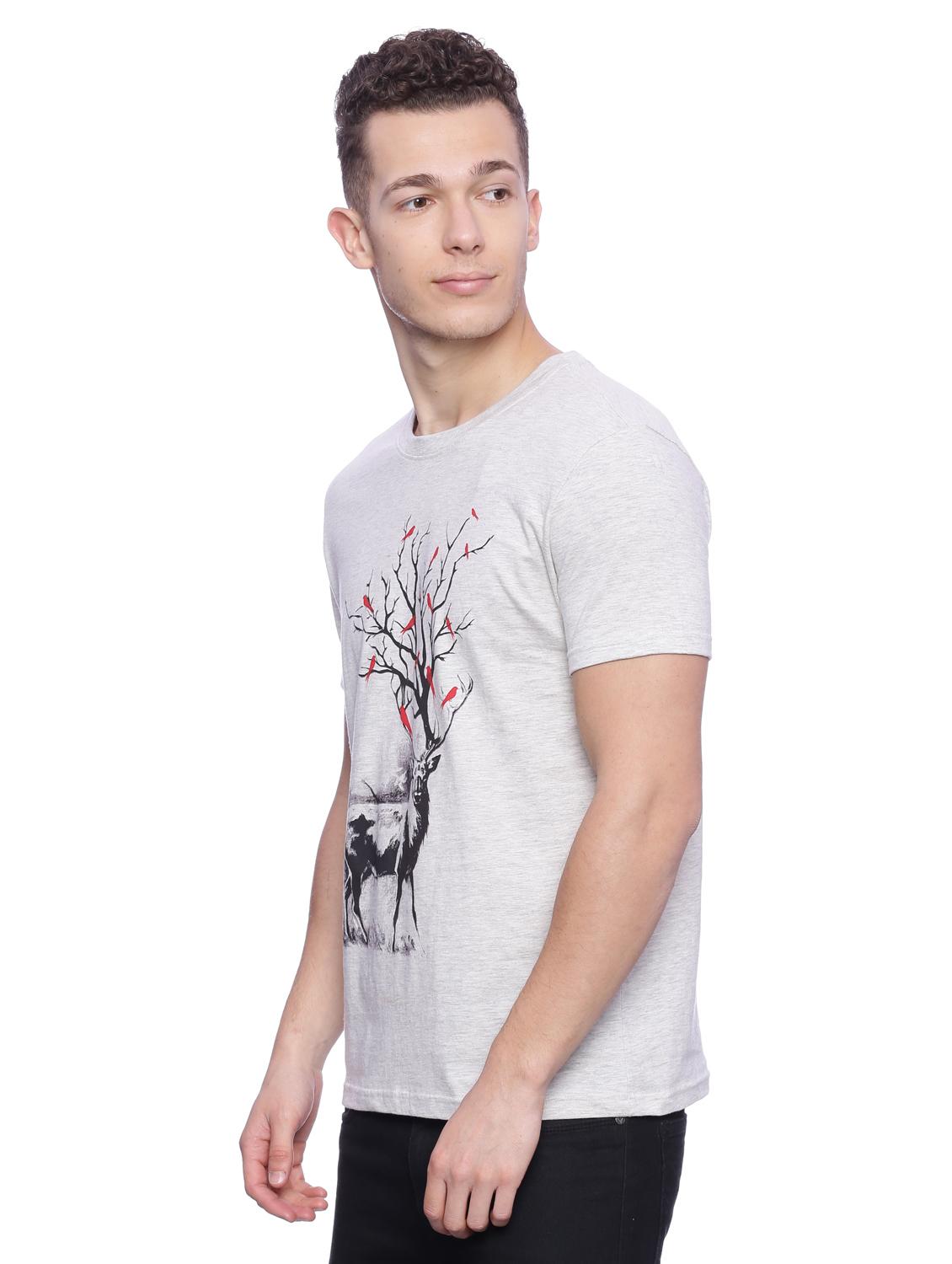 grey front print t-shirt - 17421795 - Zoom Image - 2