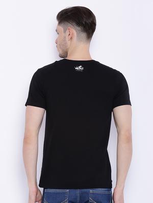 black chest print t-shirt - 17421799 - Standard Image - 3