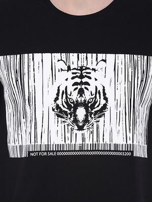 black chest print t-shirt - 17421799 - Standard Image - 5