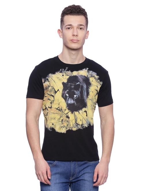 black front print t-shirt - 17421800 - Standard Image - 1