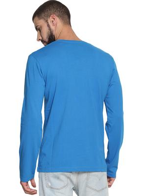 blue chest print t-shirt - 17421804 - Standard Image - 3