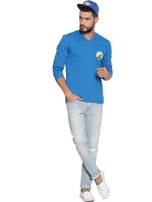 blue chest print t-shirt - 17421804 - Standard Image - 4