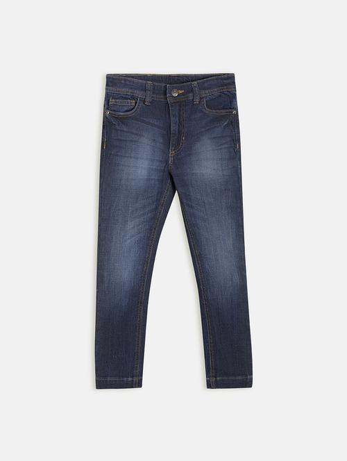 navy blue denim washed jean - 17421816 - Standard Image - 1