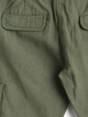 green cotton cargos trouser - 17421872 - Standard Image - 4