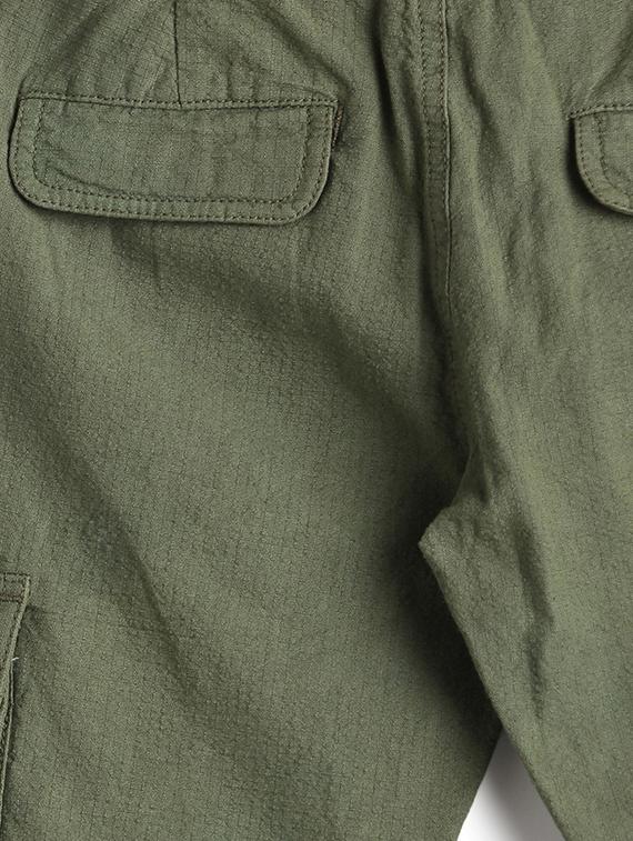green cotton cargos trouser - 17421872 - Zoom Image - 4