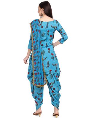 floral unstitched suit - 17421897 - Standard Image - 3