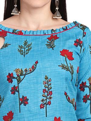 floral unstitched suit - 17421897 - Standard Image - 4
