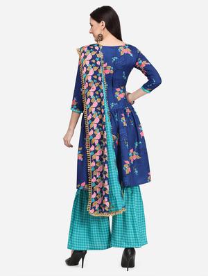 floral unstitched suit - 17421904 - Standard Image - 3