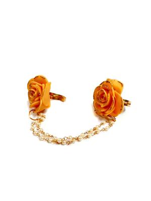 orange metal finger ring - 17421946 - Standard Image - 2