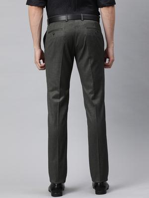 grey solid flat front formal trouser - 17421964 - Standard Image - 3