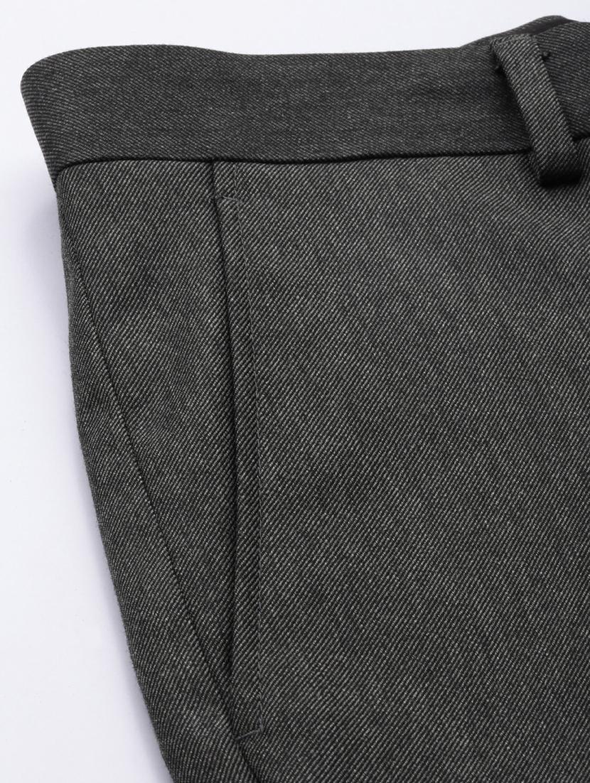 grey solid flat front formal trouser - 17421964 - Zoom Image - 6